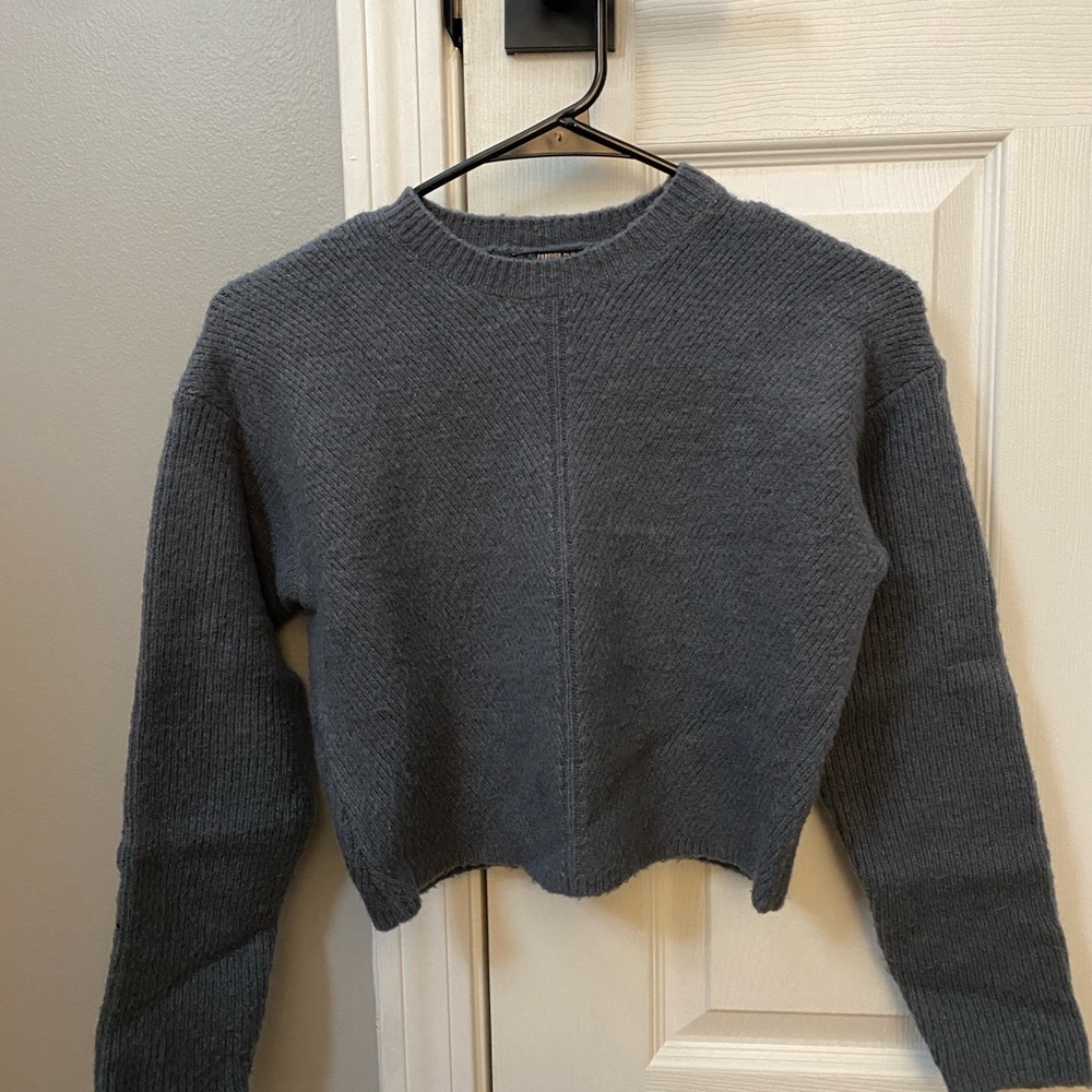 Forever21 Girls Cropped Charcoal Crew Neck Sweater - Size 13/14